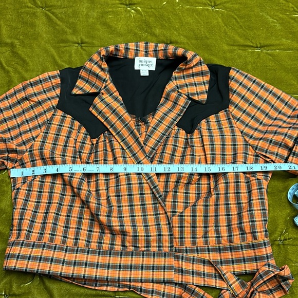 Unique vintage western wrap top xl 14 vlv pinup goth rockabilly vixen - Picture 4 of 6